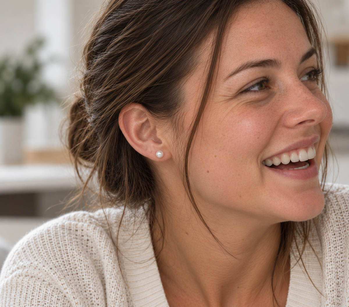 Beaucraft Classic 7mm Freshwater Pearl Stud Earrings