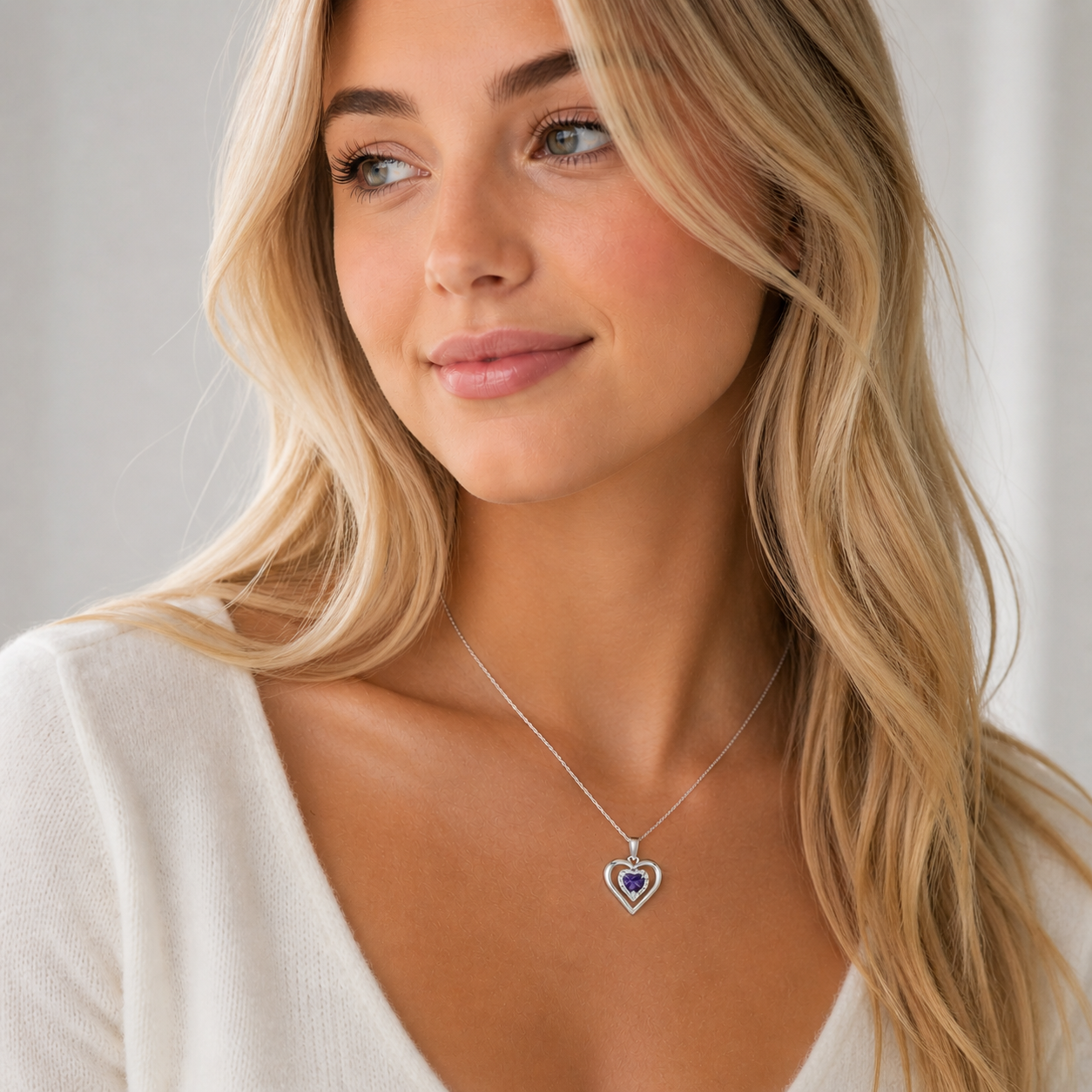 Amora Violet Heart Pendant