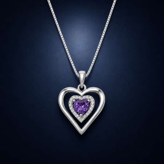 Amora Violet Heart Pendant