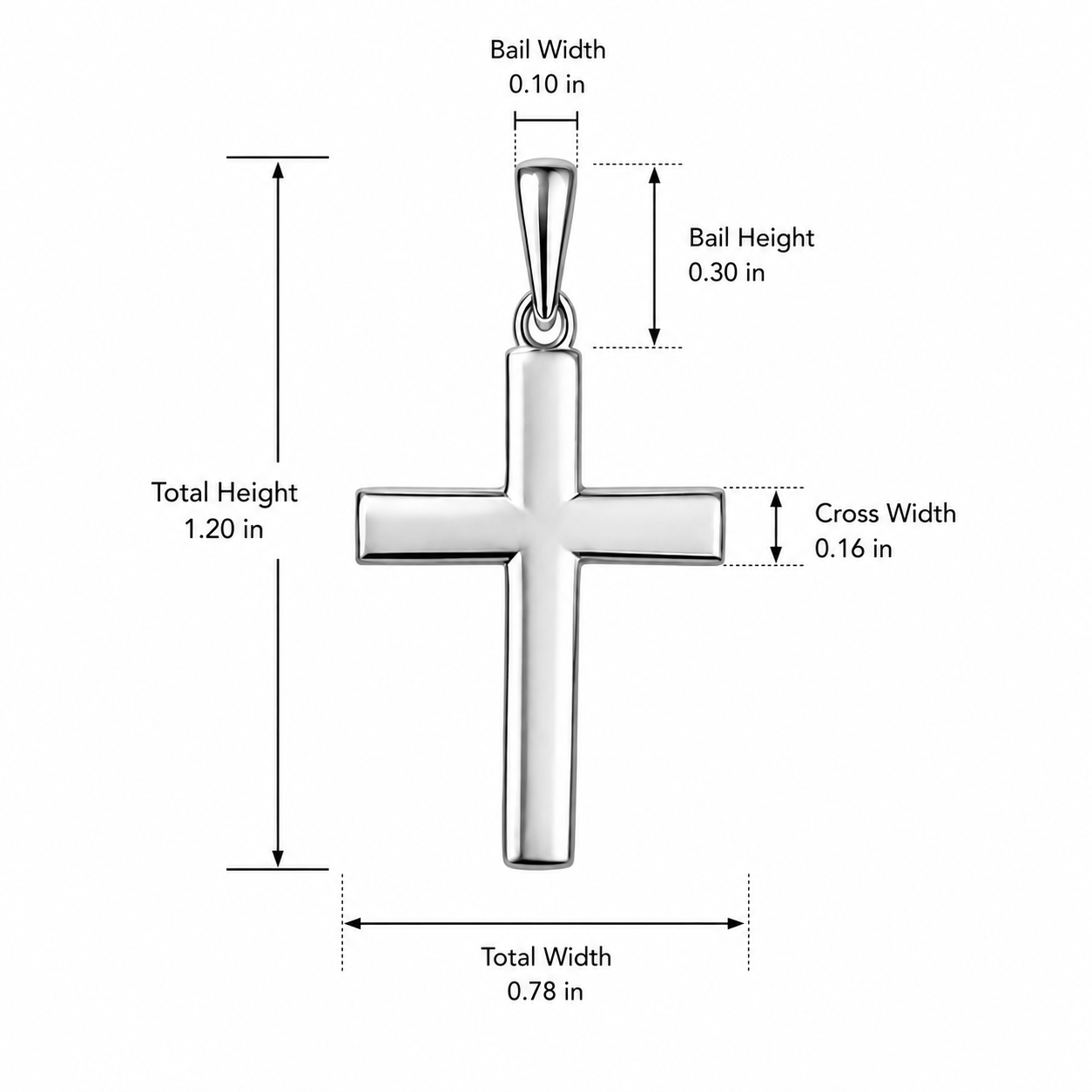 Classic Polished Cross Pendant