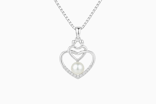 Beaucraft Everly Double Heart Pearl Pendant